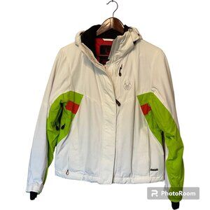 Spyder Ski Jacket XTL 10,000 White Hooded Women's Size 8 Winter